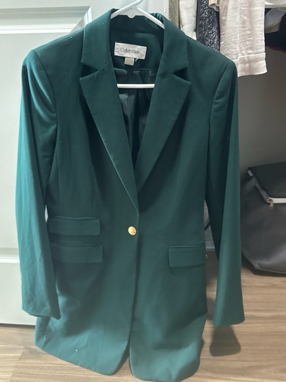 Calvin Klein Deep Teal Single-Button Blazer